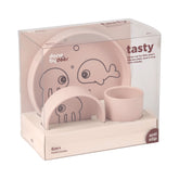 Silicone dinner set - Sea friends - Powder - Front