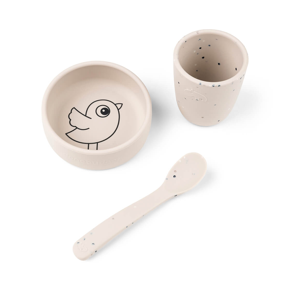 Coffret premier repas en silicone - Birdee - Sable