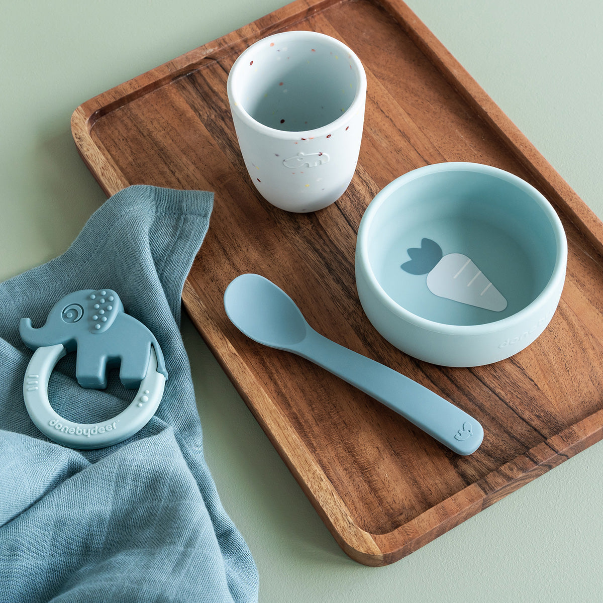 Silicone first meal set - Blue