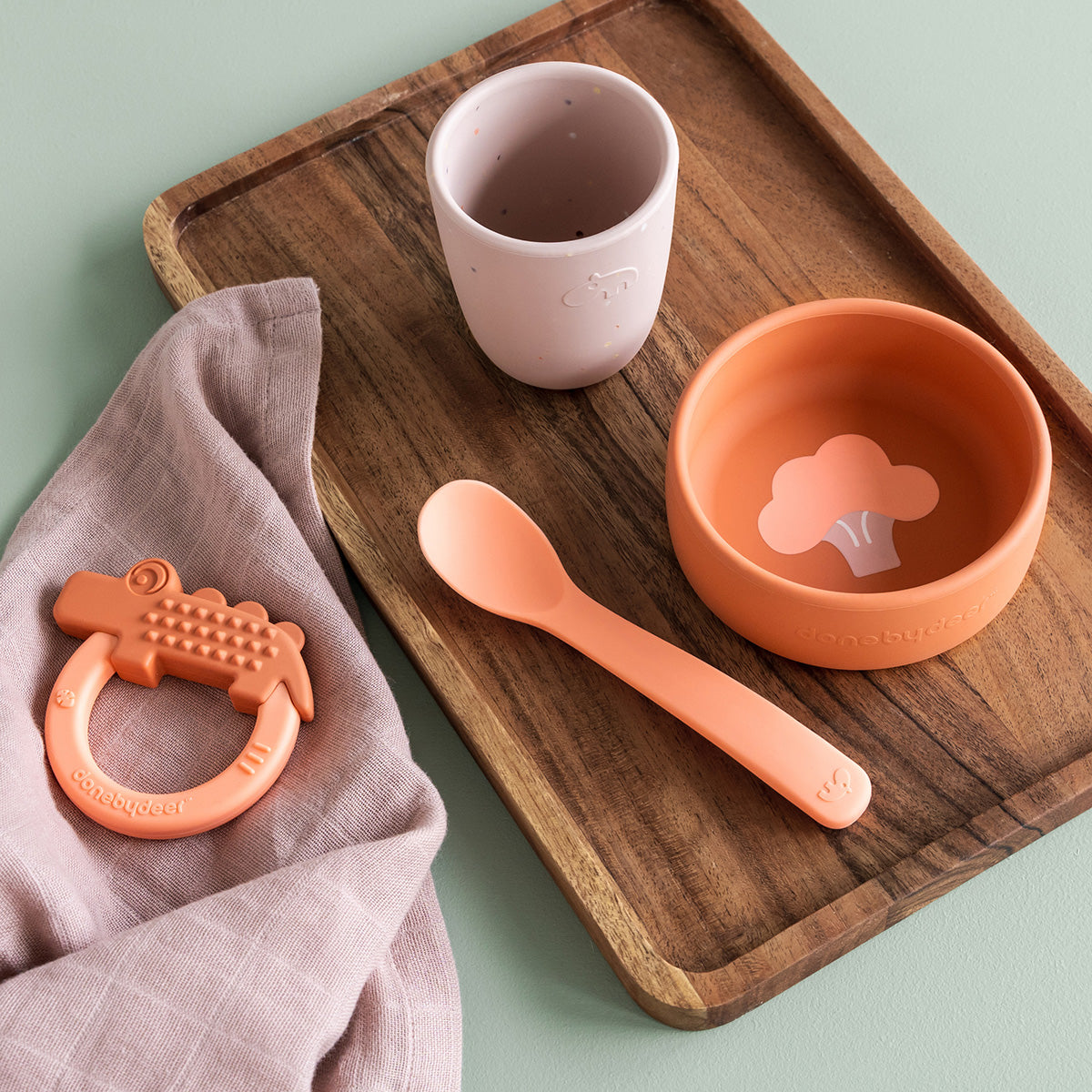 Silicone first meal set - Papaya