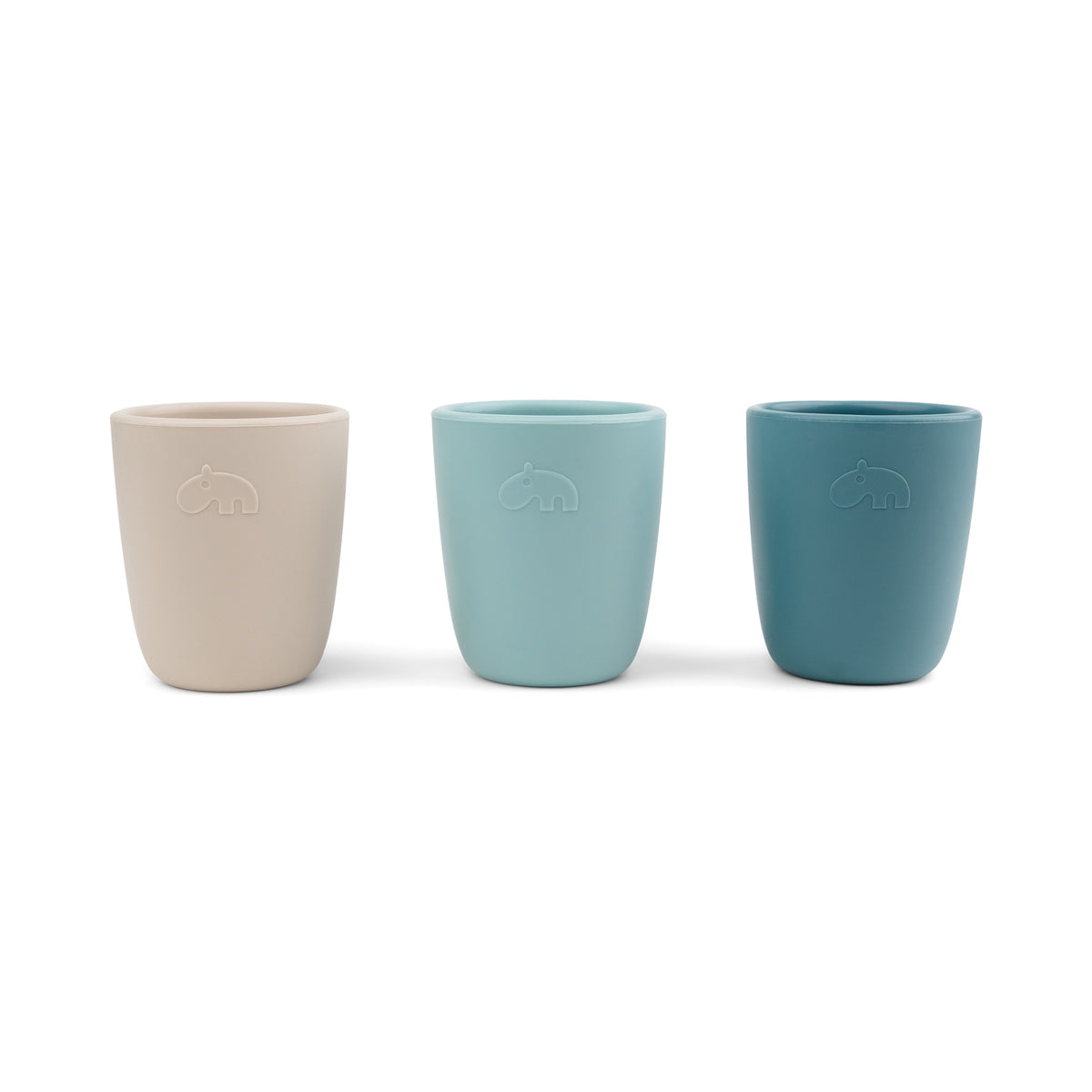 Silicone mini mug 3-pack - Blue mix - Front