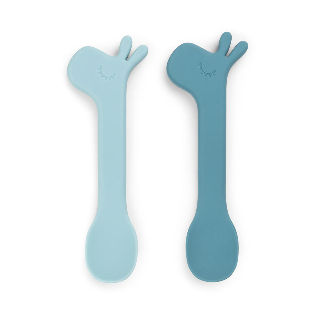 Sebra Silicone Spoons - 2-Pack - Long - Vintage Blue