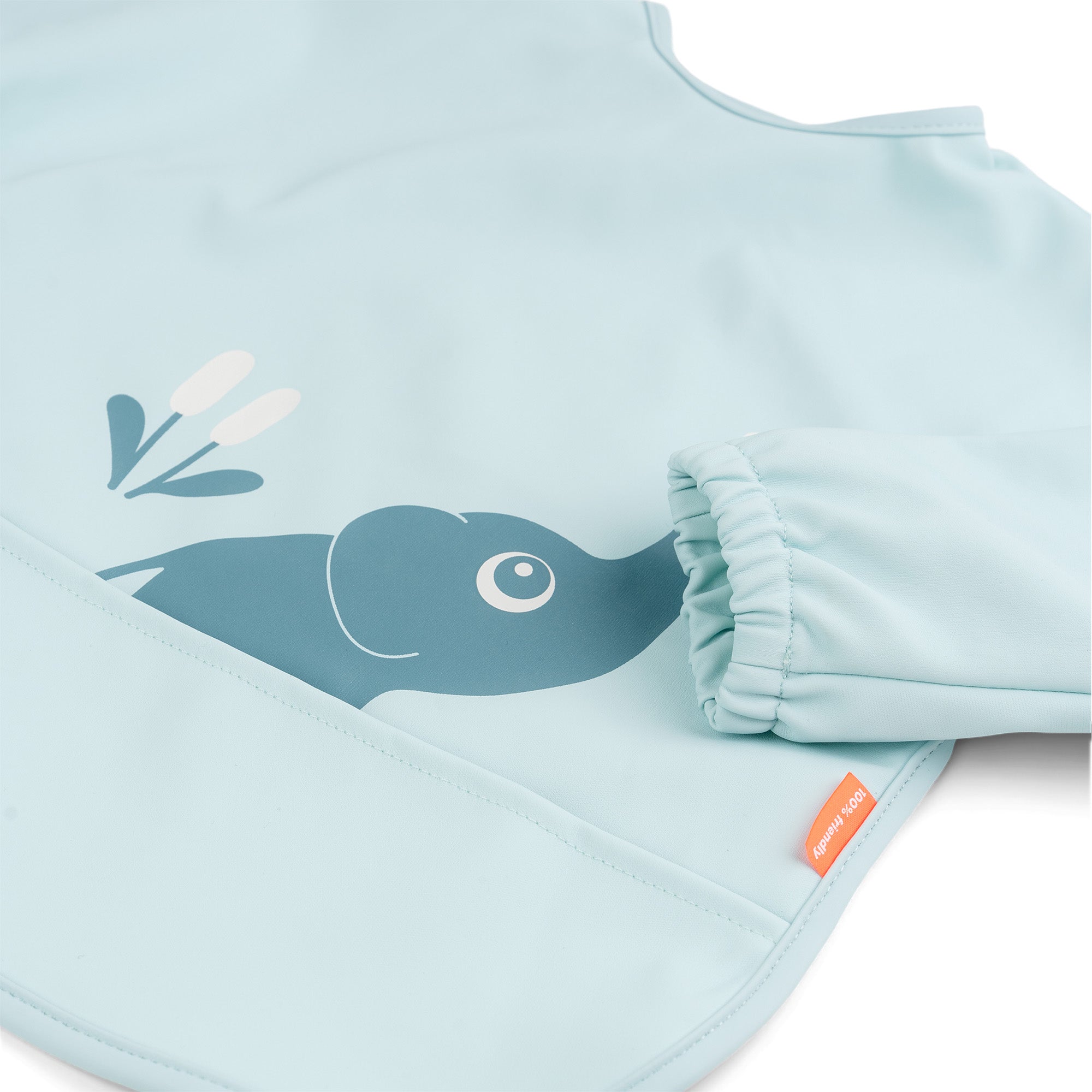 Sleeved pocket bib - Elphee - Blue - Detail