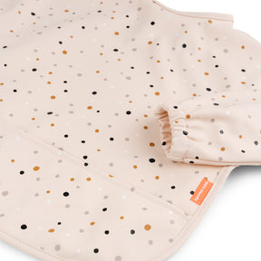 Sleeved pocket bib - Happy dots - Powder - Detail