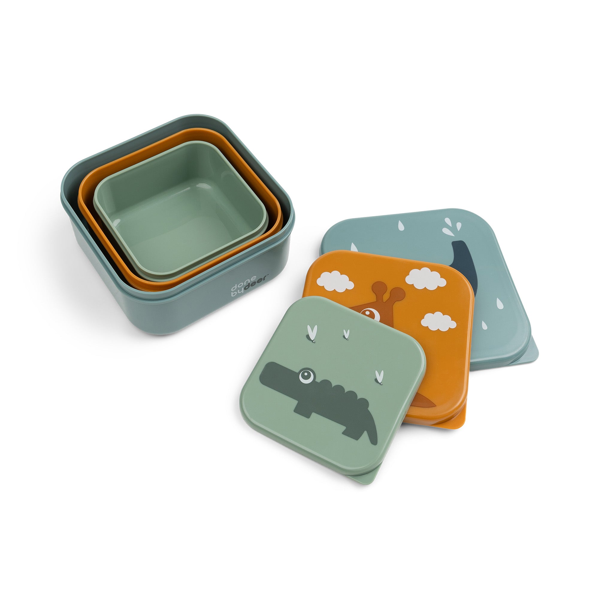 Snack box set 3 pcs - Deer friends - Blue mix - Front