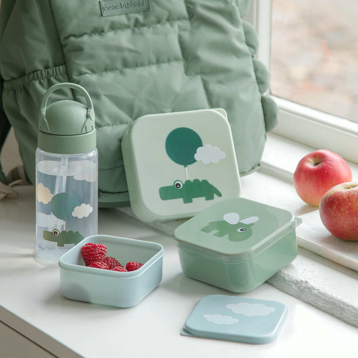 Snack box set 3 pcs - Happy clouds - Green