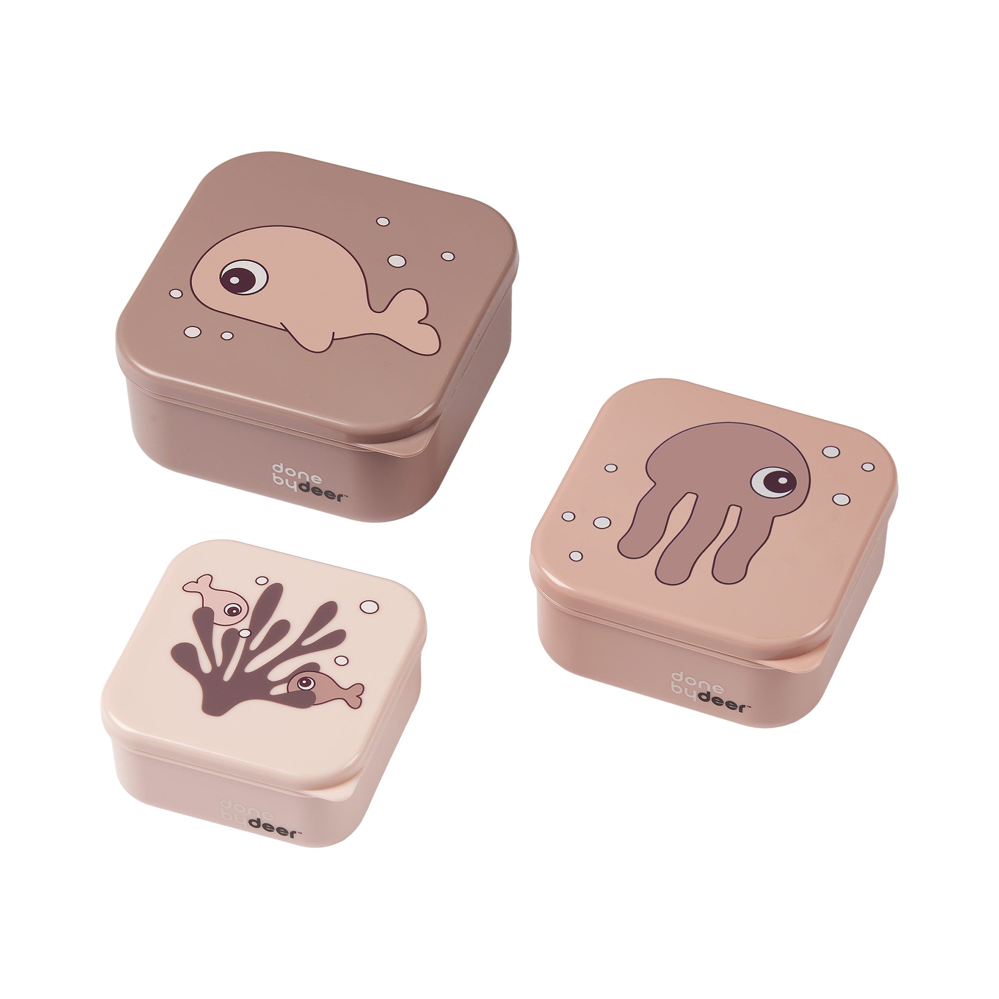 Snack box set 3 pcs - Sea friends - Powder - Front