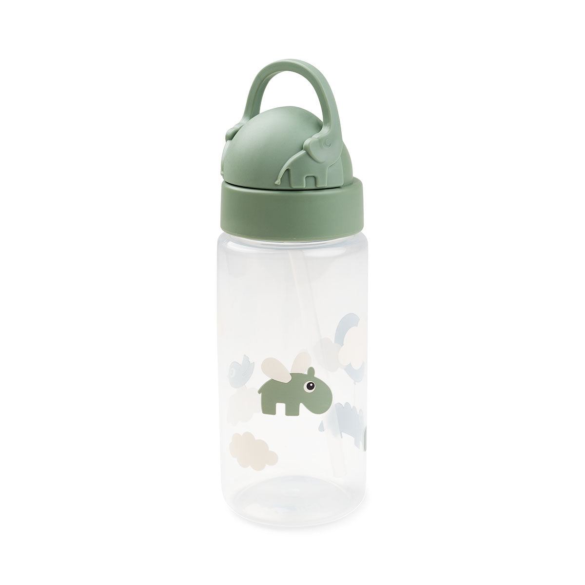 Straw bottle - Happy clouds - Green