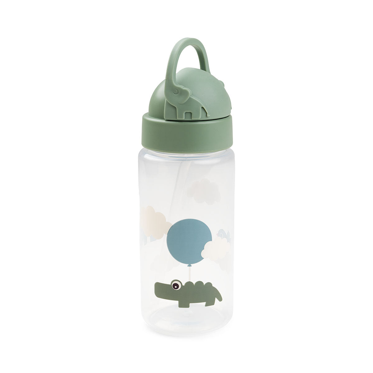 Straw bottle - Happy clouds - Green