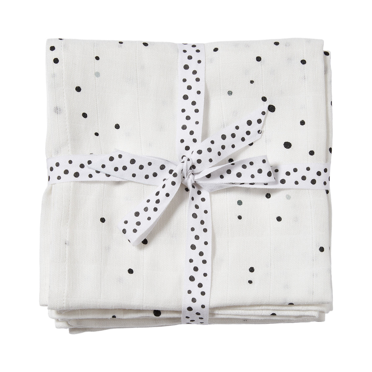 Swaddle 2-pack - Dreamy dots - Black/White - Front