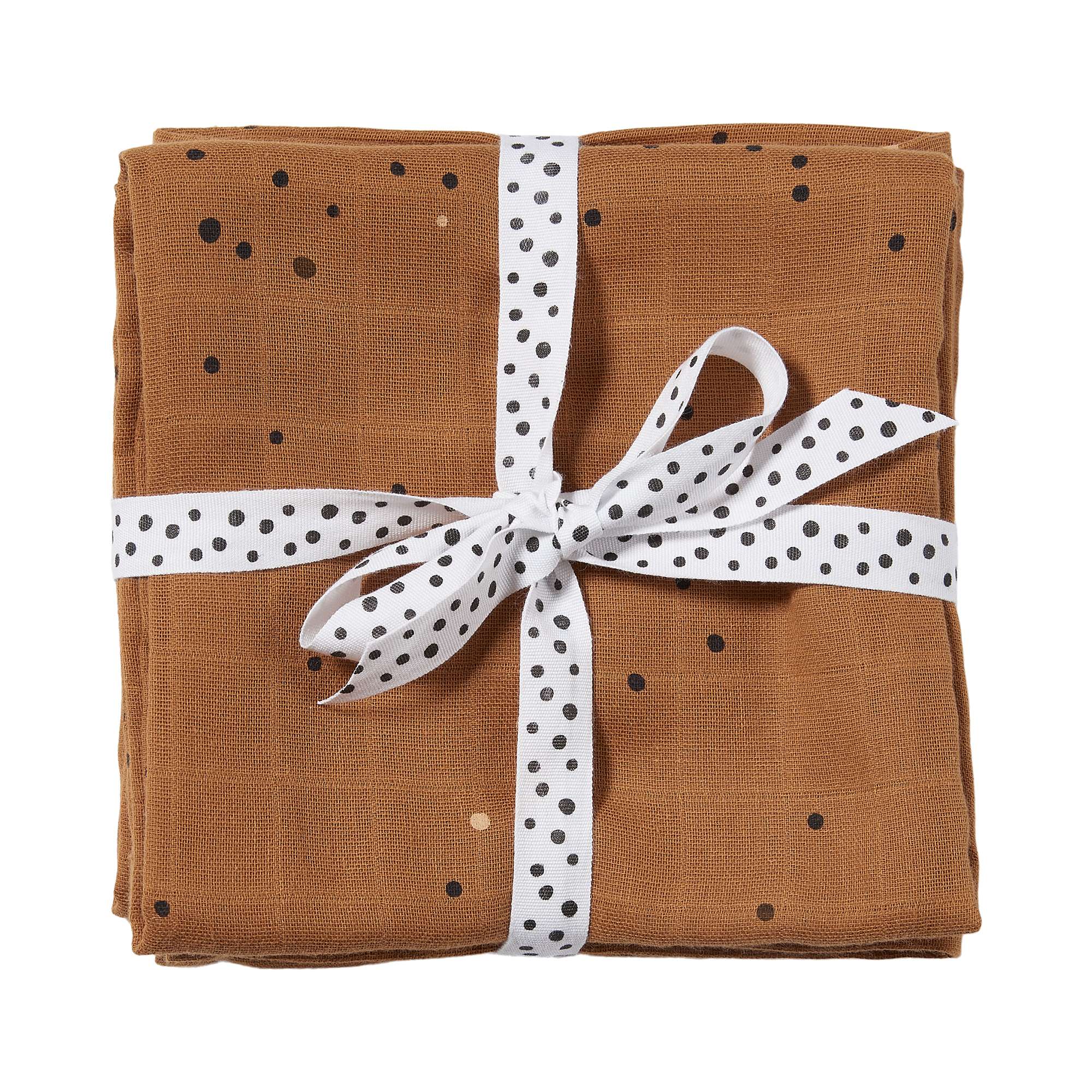 Swaddle 2-pack - Dreamy dots - Mustard - Front