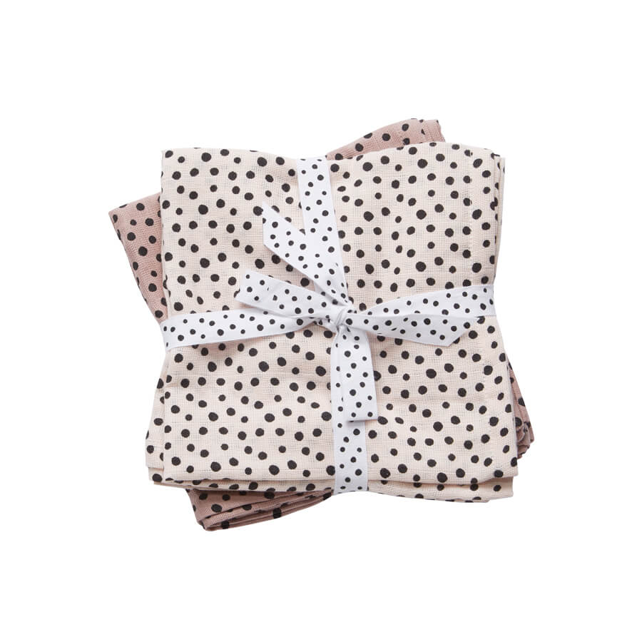 Mullwindel Wrap 2 Stück - Happy dots - Rosa