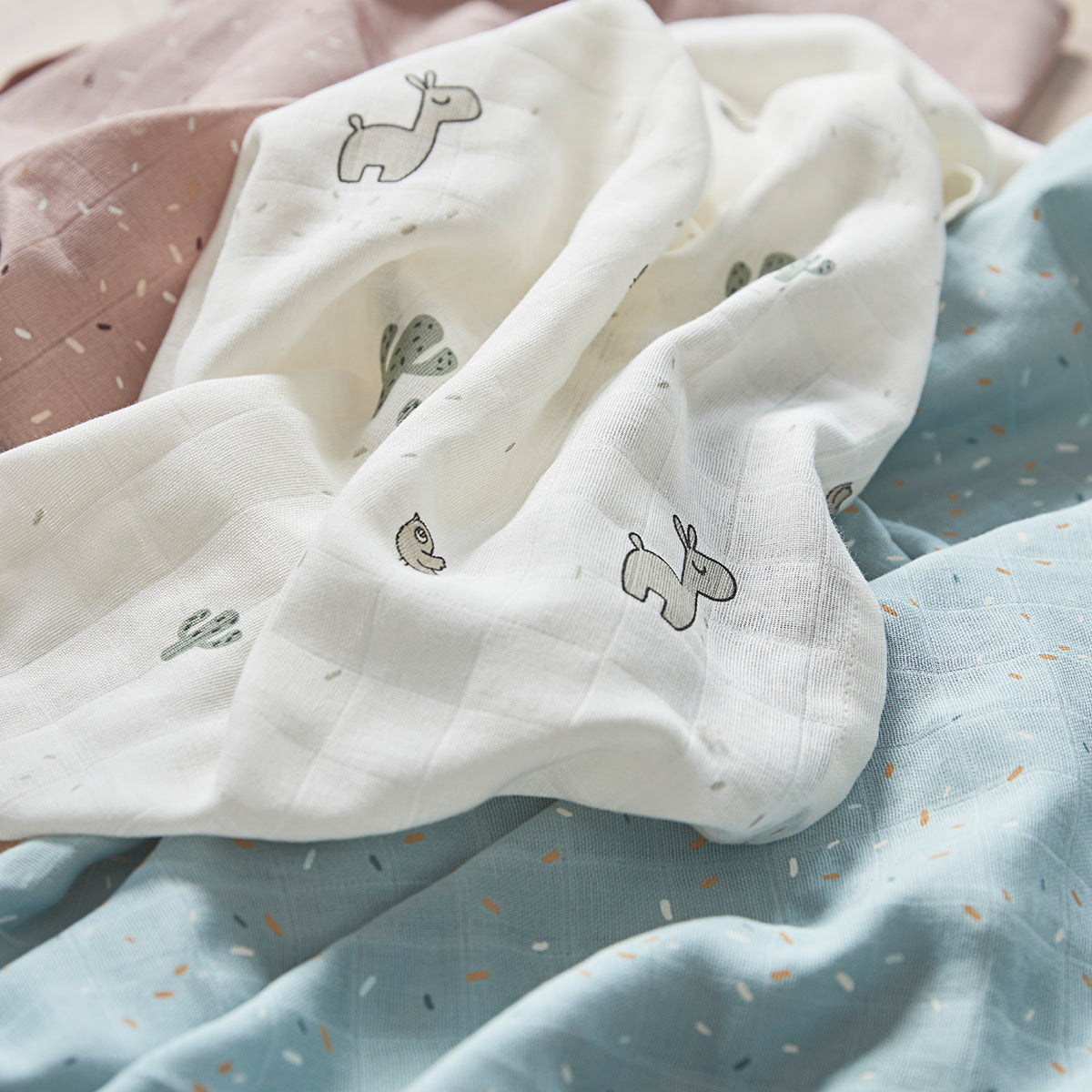 Swaddle 2-pack - Lalee - Blue - Lifestyle