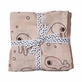 Swaddle 2-pack - Sea friends - Powder - Front