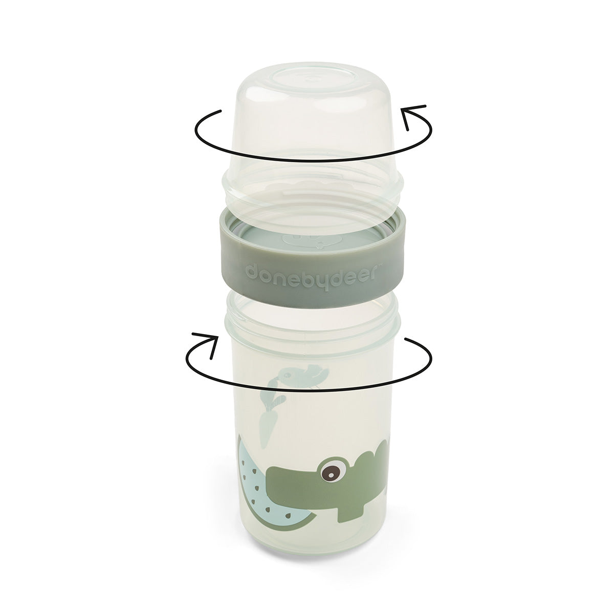 To go 2-way snack container L - Croco - Green