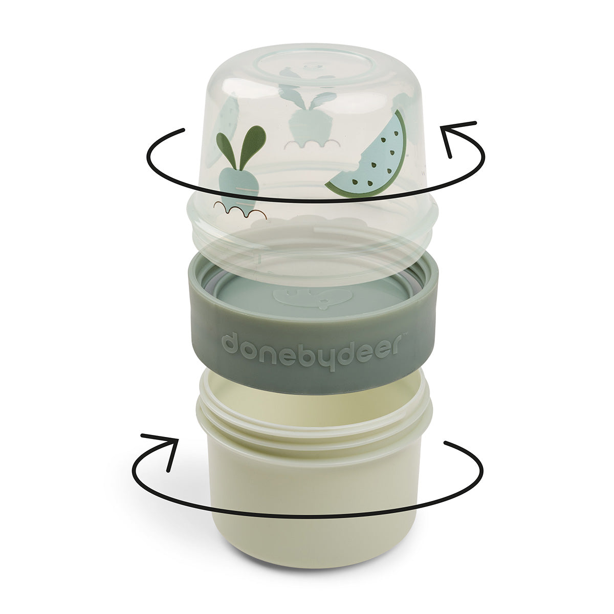 To go 2-way snack container S - Birdee - Green