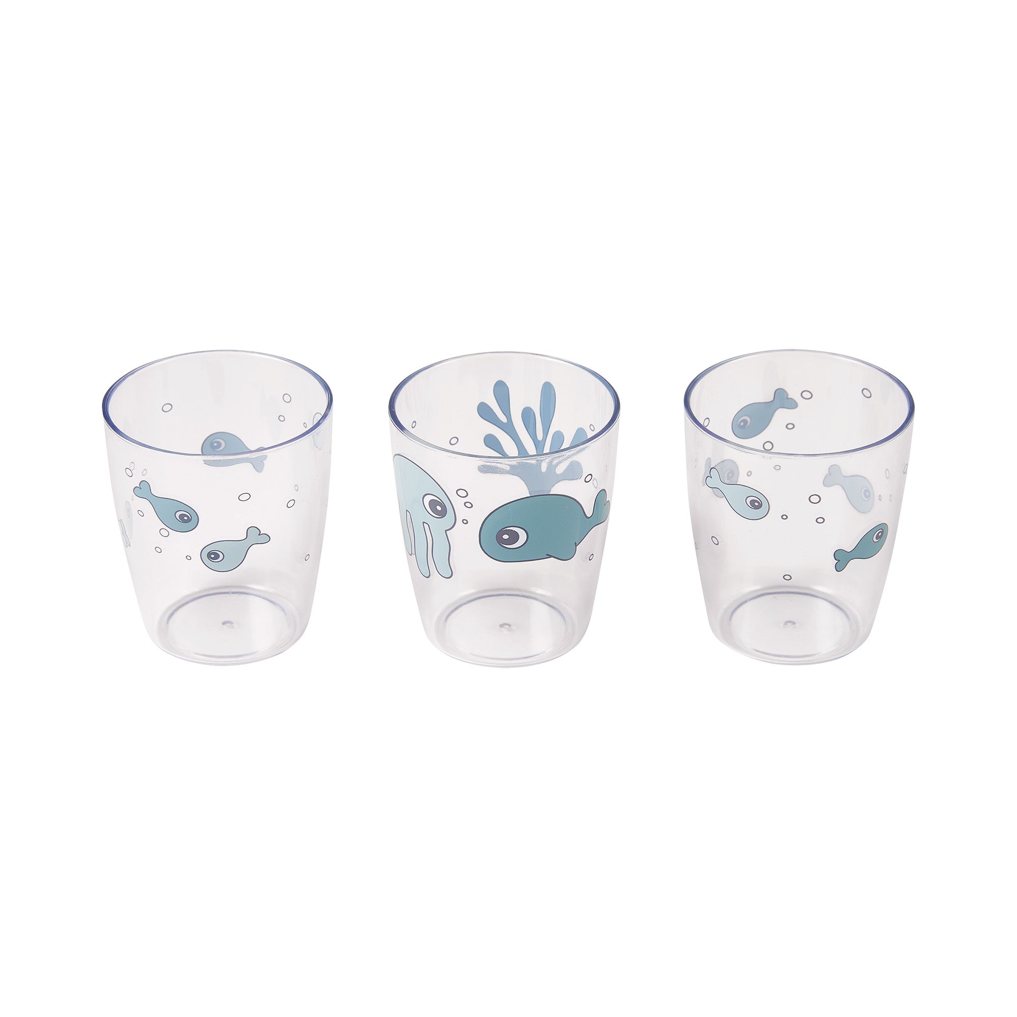 Yummy mini glass 3 pcs - Sea friends - Blue - Front