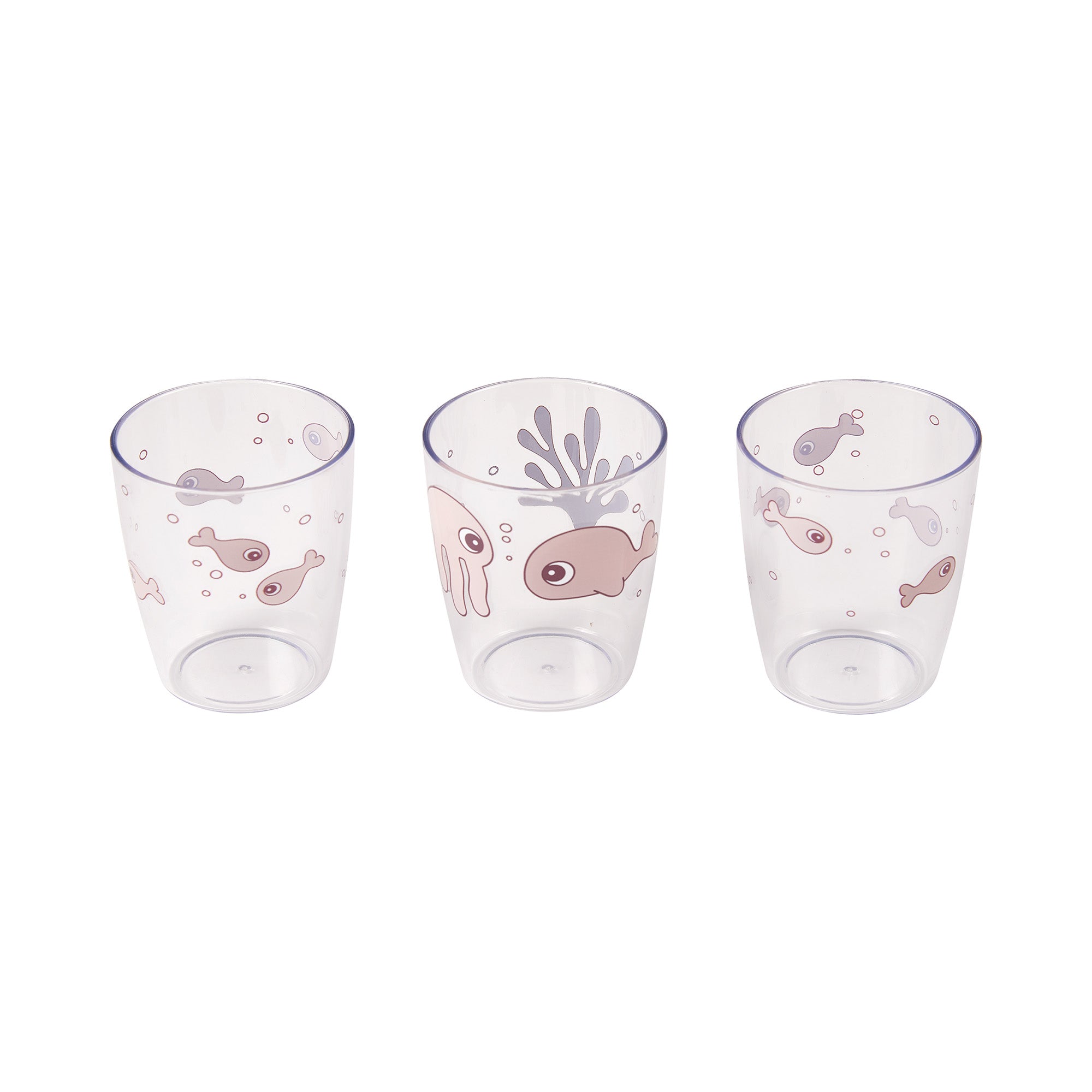 Yummy mini glass 3 pcs - Sea friends - Powder - Front