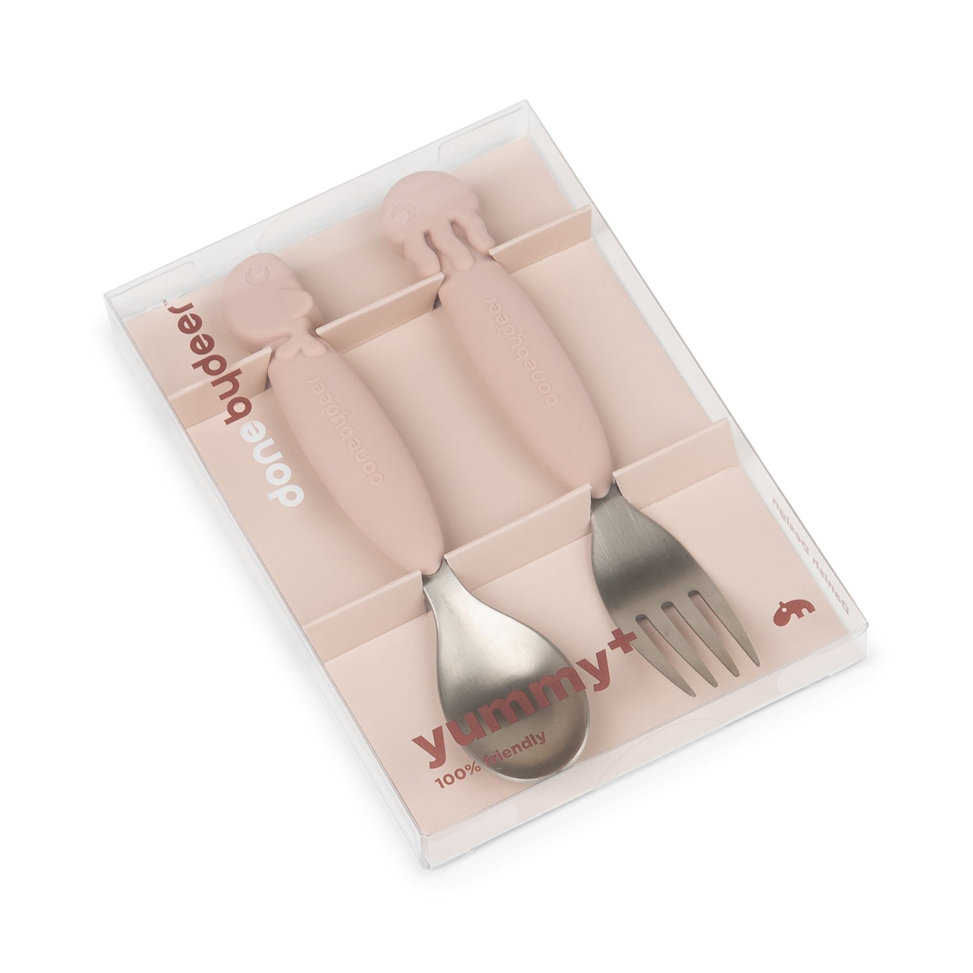 YummyPlus spoon & fork set - Sea friends - Powder - Packaging